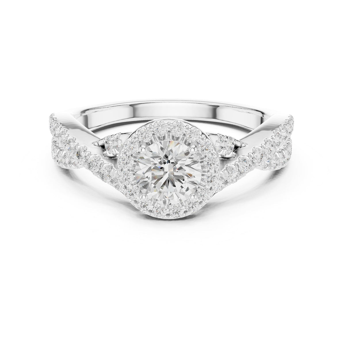 Round Halo Lab Grown Diamond Engagement Ring