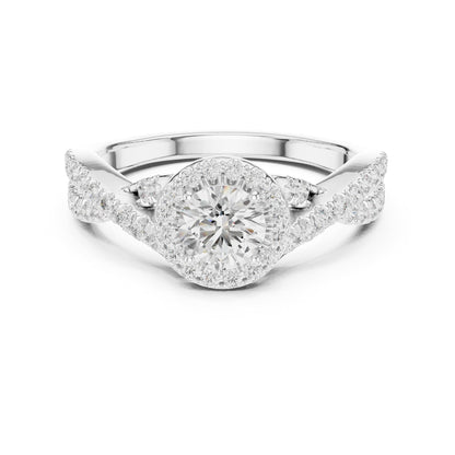 Round Halo Lab Grown Diamond Engagement Ring