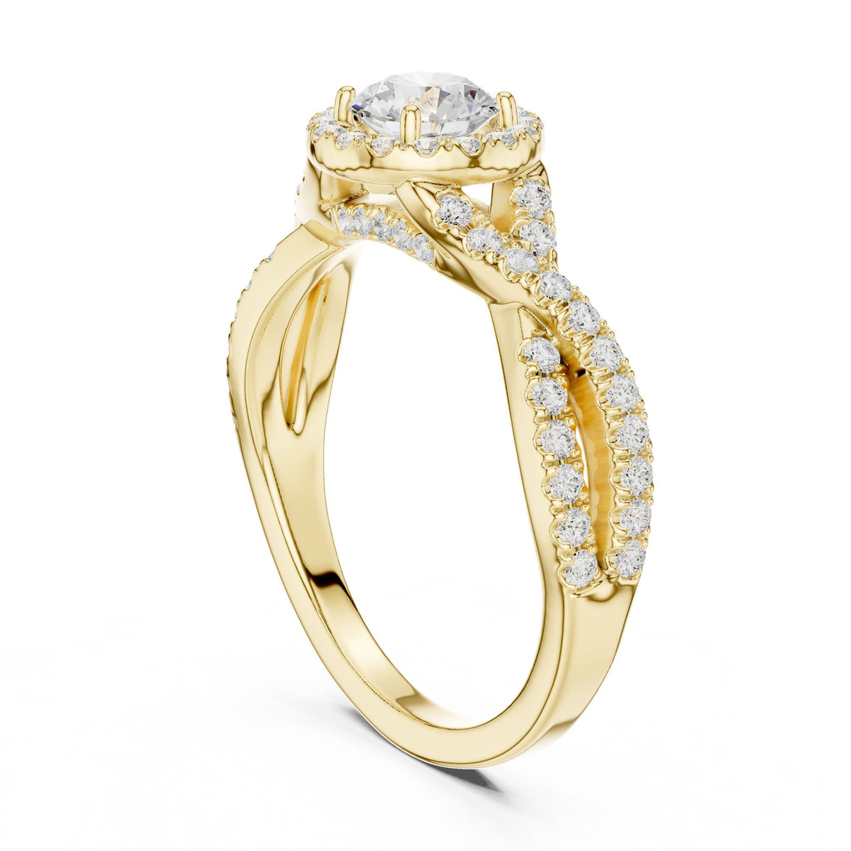 Round Halo Lab Grown Diamond Engagement Ring
