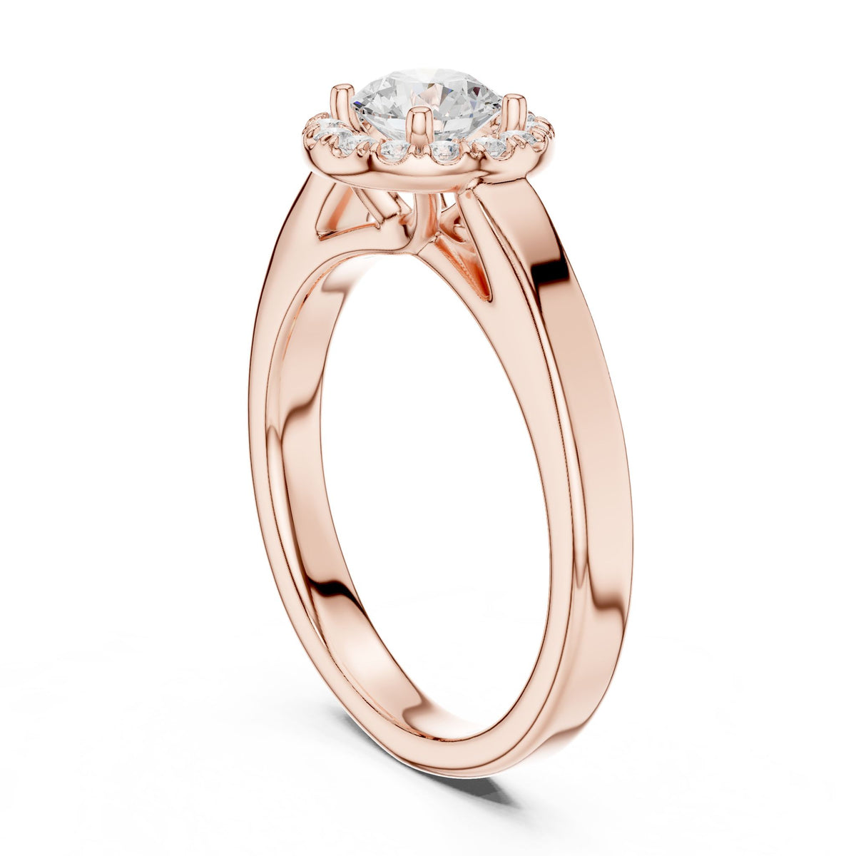 Round Halo Lab Grown Diamond Engagement Ring