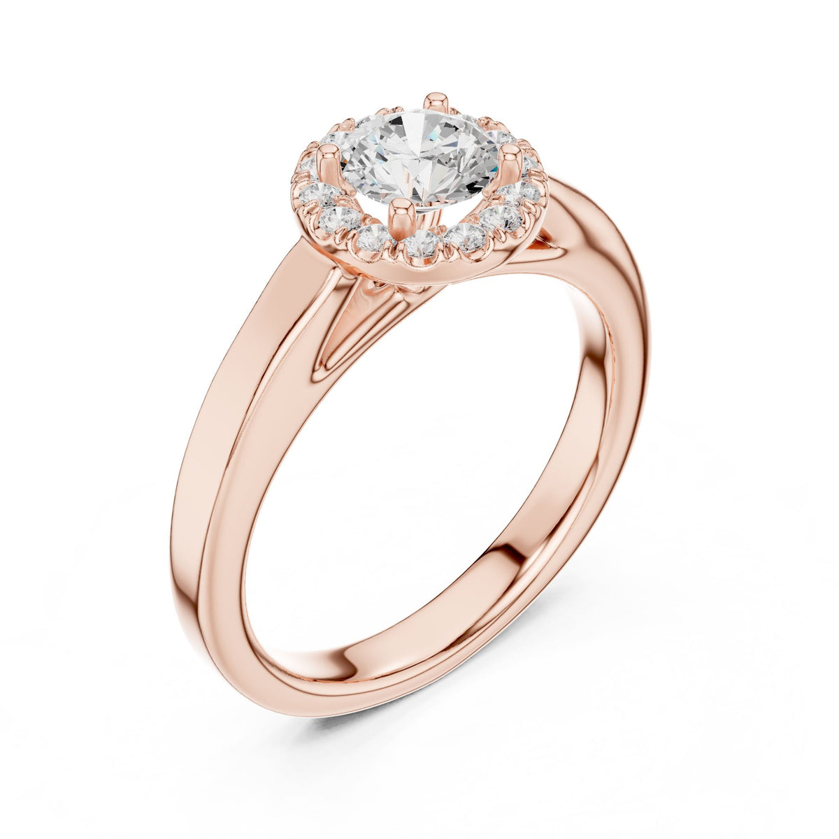 Round Halo Lab Grown Diamond Engagement Ring