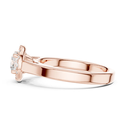 Round Halo Lab Grown Diamond Engagement Ring