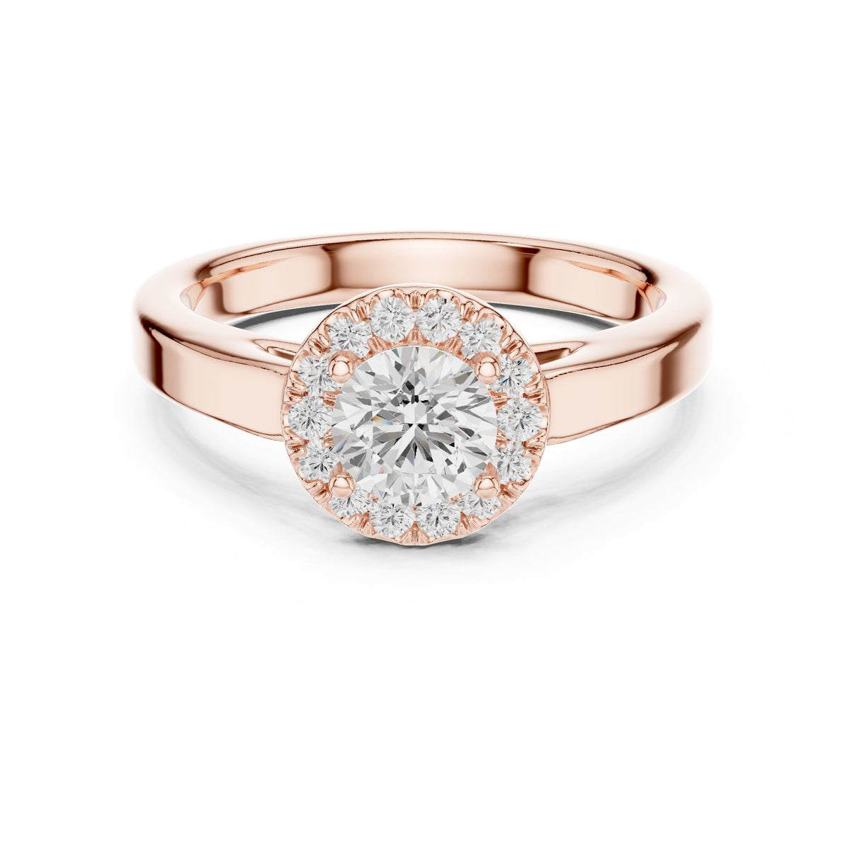 Round Halo Lab Grown Diamond Engagement Ring