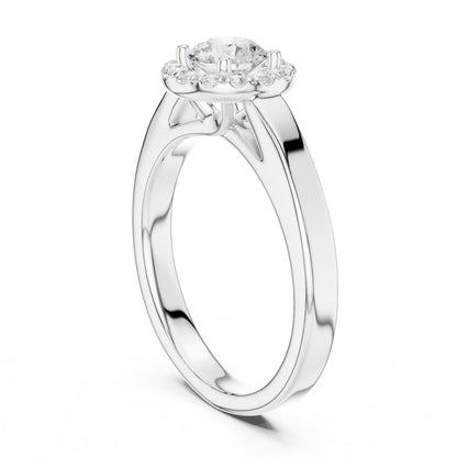 Round Halo Lab Grown Diamond Engagement Ring