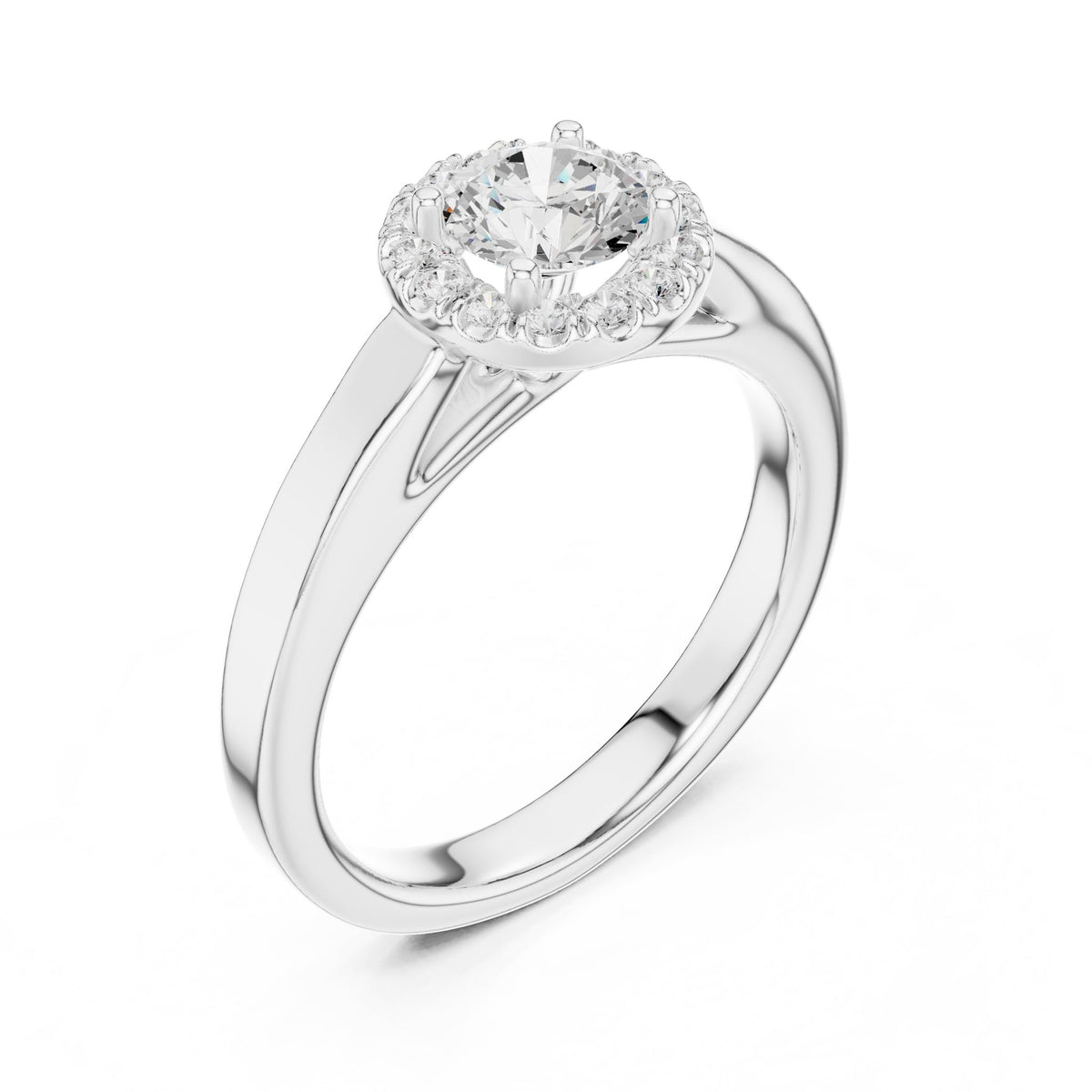 Round Halo Lab Grown Diamond Engagement Ring