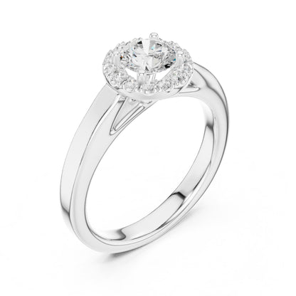 Round Halo Lab Grown Diamond Engagement Ring