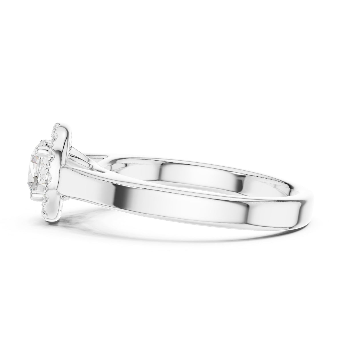 Round Halo Lab Grown Diamond Engagement Ring