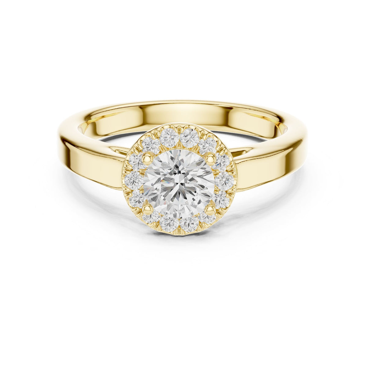 Round Halo Lab Grown Diamond Engagement Ring