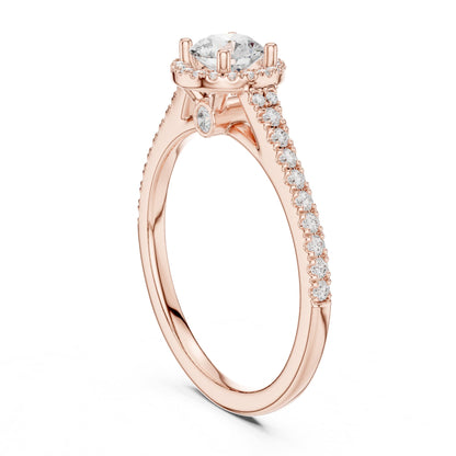 Round Halo Lab Grown Diamond Engagement Ring