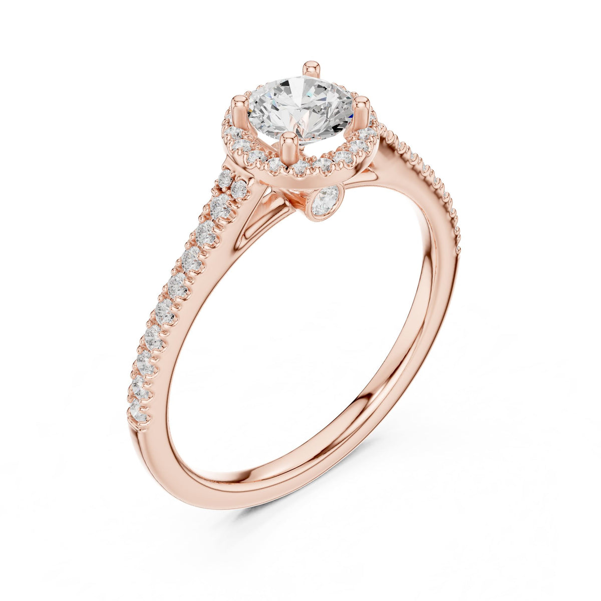 Round Halo Lab Grown Diamond Engagement Ring