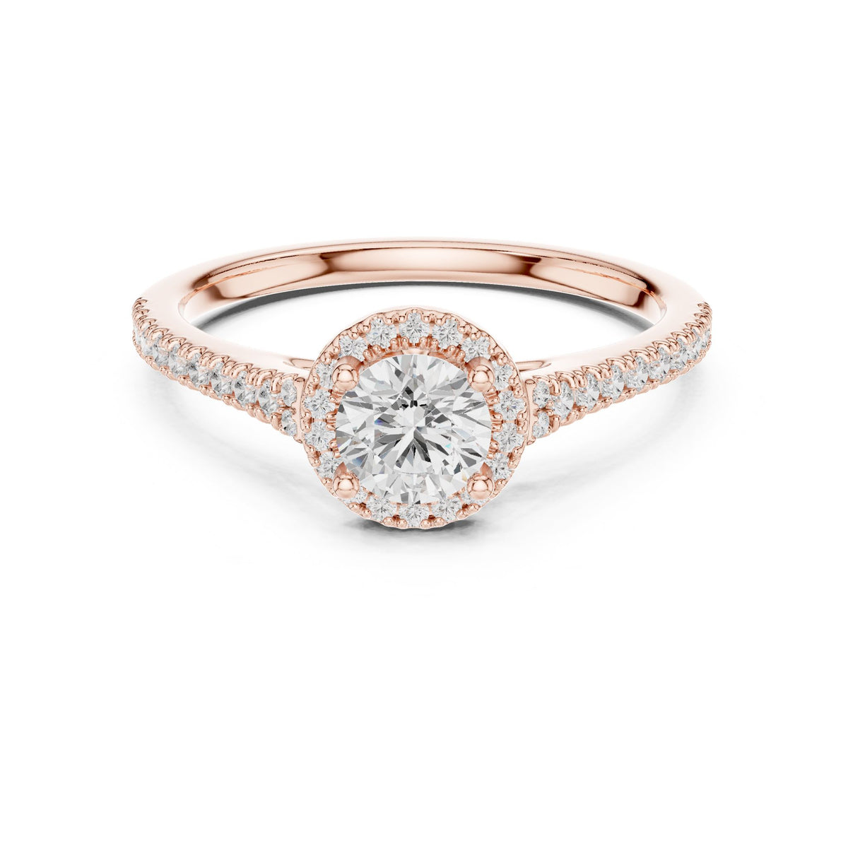 Round Halo Lab Grown Diamond Engagement Ring