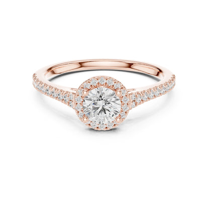 Round Halo Lab Grown Diamond Engagement Ring