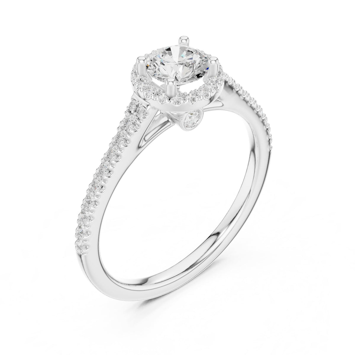 Round Halo Lab Grown Diamond Engagement Ring