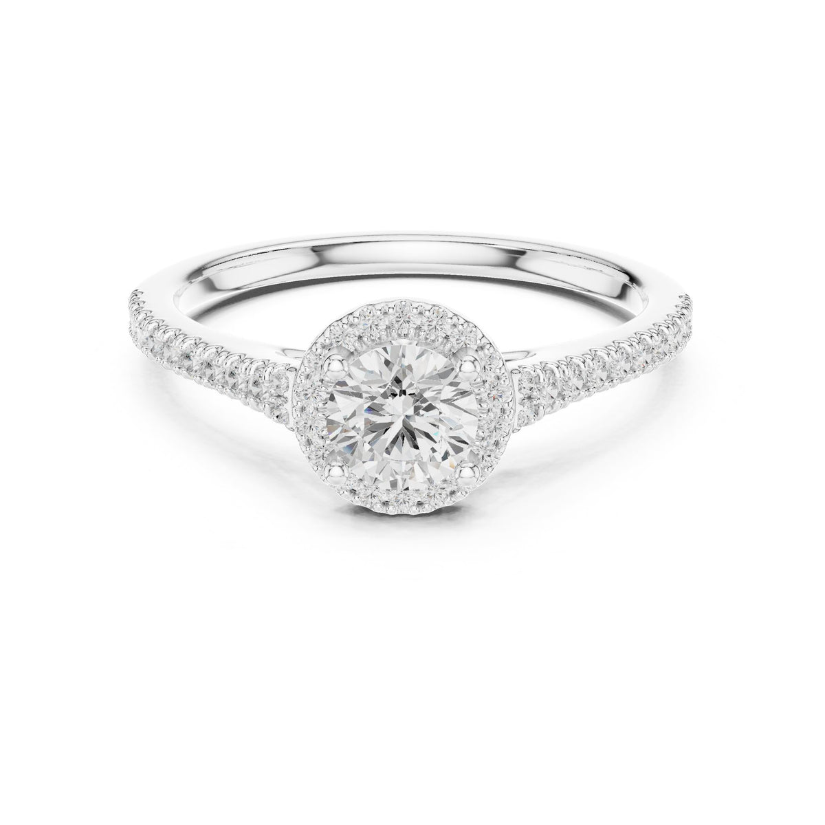 Round Halo Lab Grown Diamond Engagement Ring