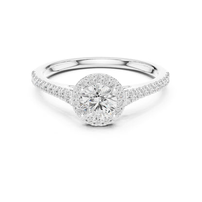 Round Halo Lab Grown Diamond Engagement Ring