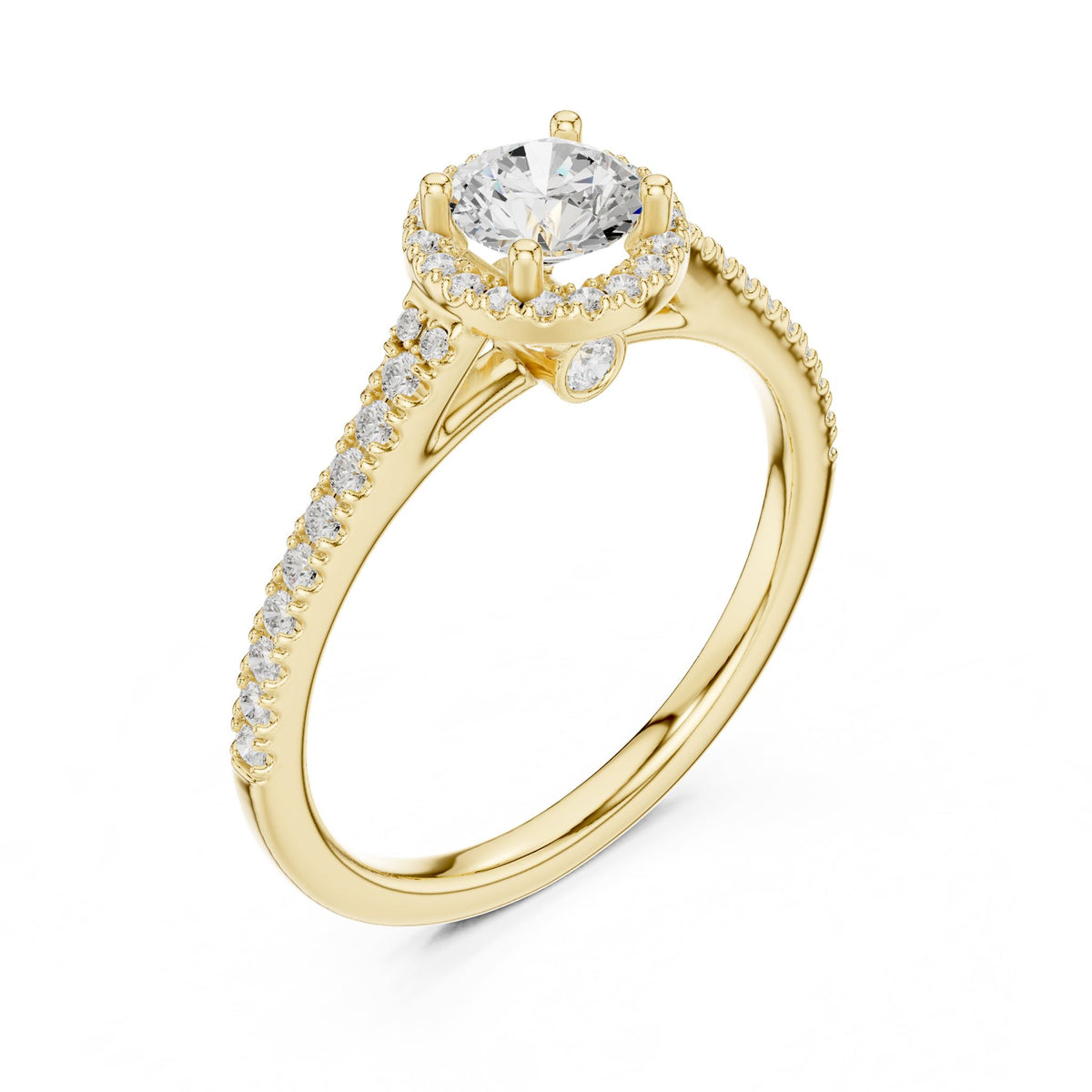Round Halo Lab Grown Diamond Engagement Ring