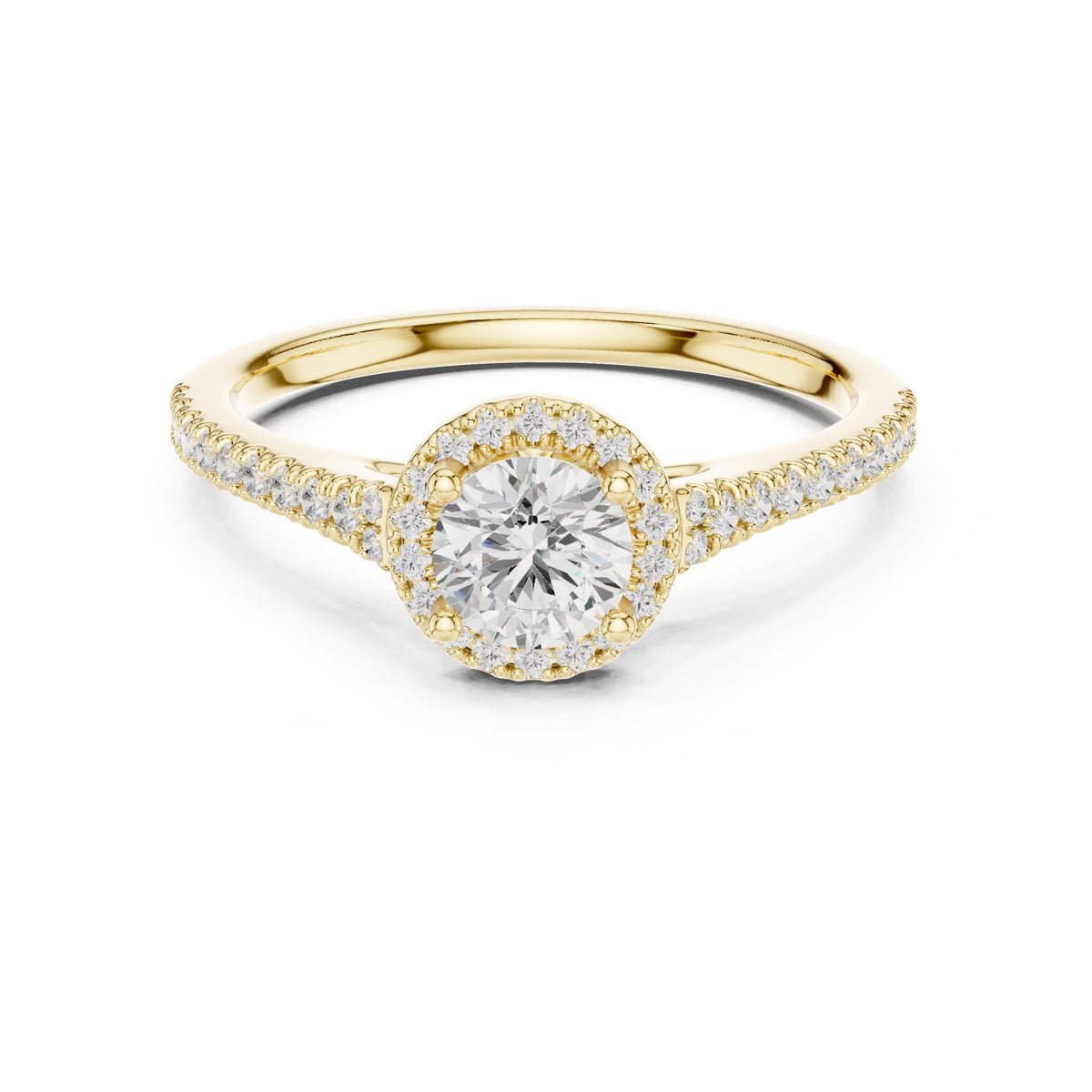 Round Halo Lab Grown Diamond Engagement Ring