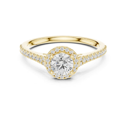 Round Halo Lab Grown Diamond Engagement Ring