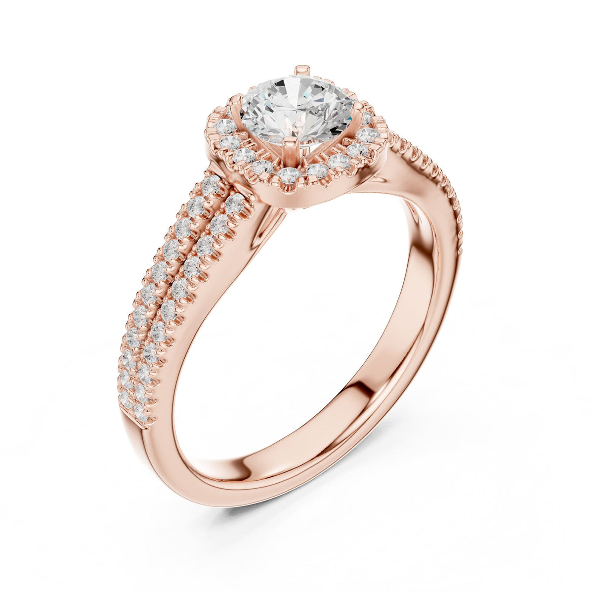 Round Halo Lab Grown Diamond Engagement Ring