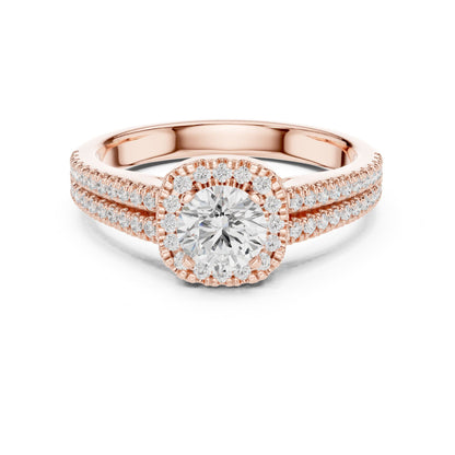 Round Halo Lab Grown Diamond Engagement Ring