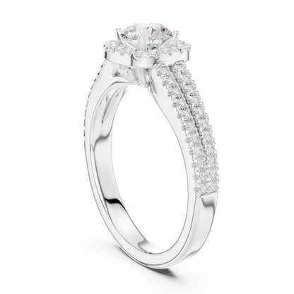 Round Halo Lab Grown Diamond Engagement Ring