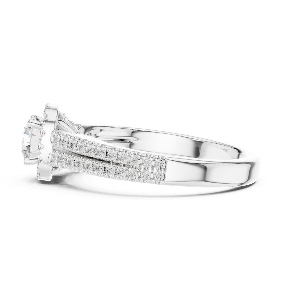 Round Halo Lab Grown Diamond Engagement Ring