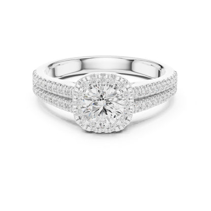 Round Halo Lab Grown Diamond Engagement Ring