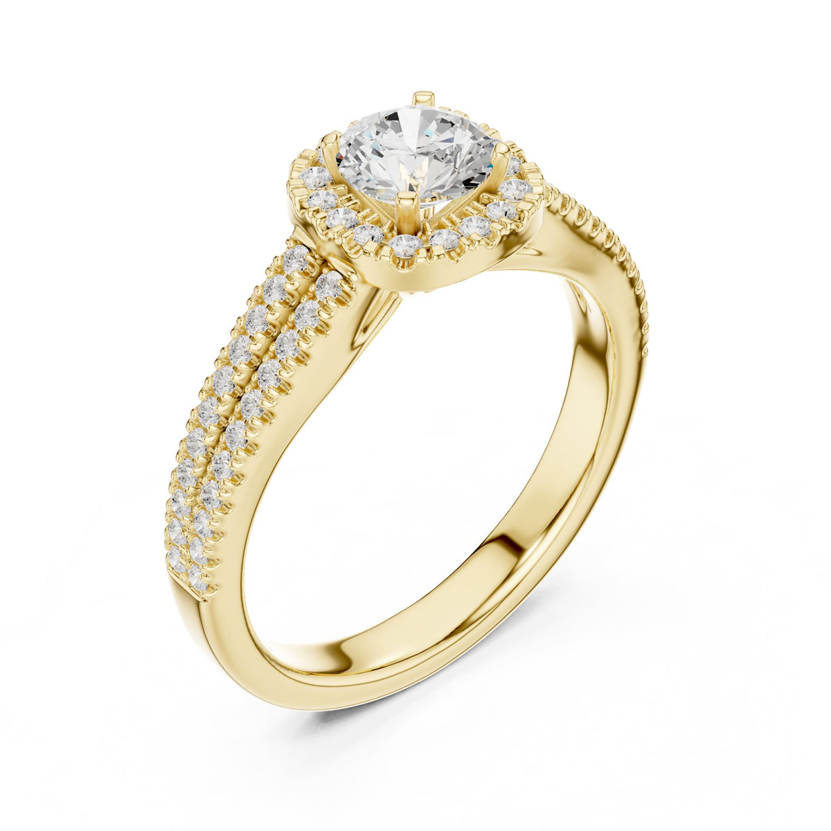 Round Halo Lab Grown Diamond Engagement Ring