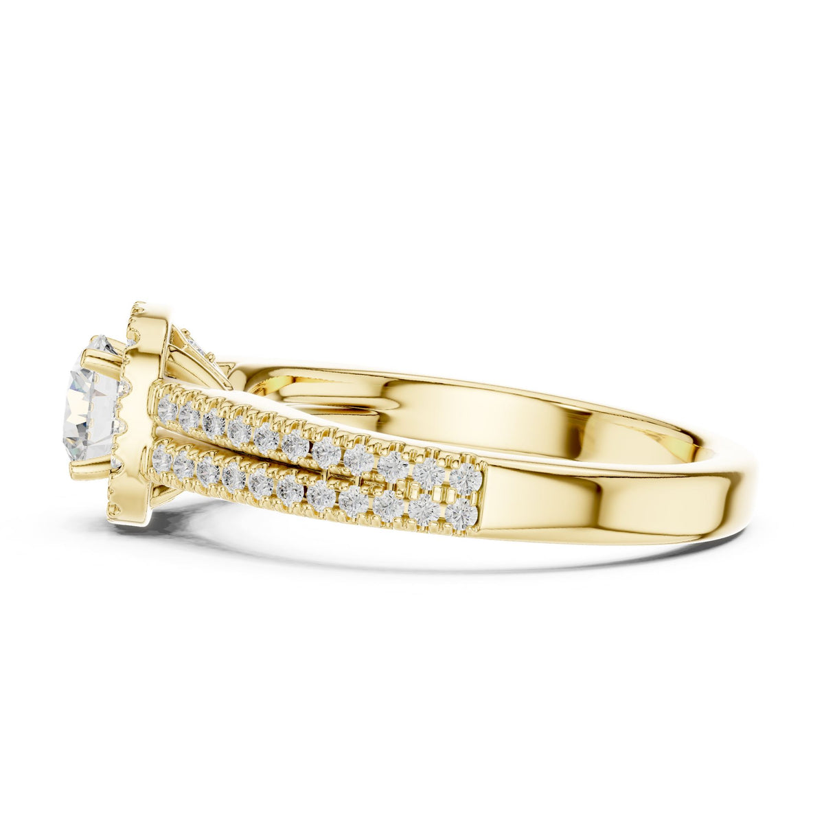Round Halo Lab Grown Diamond Engagement Ring