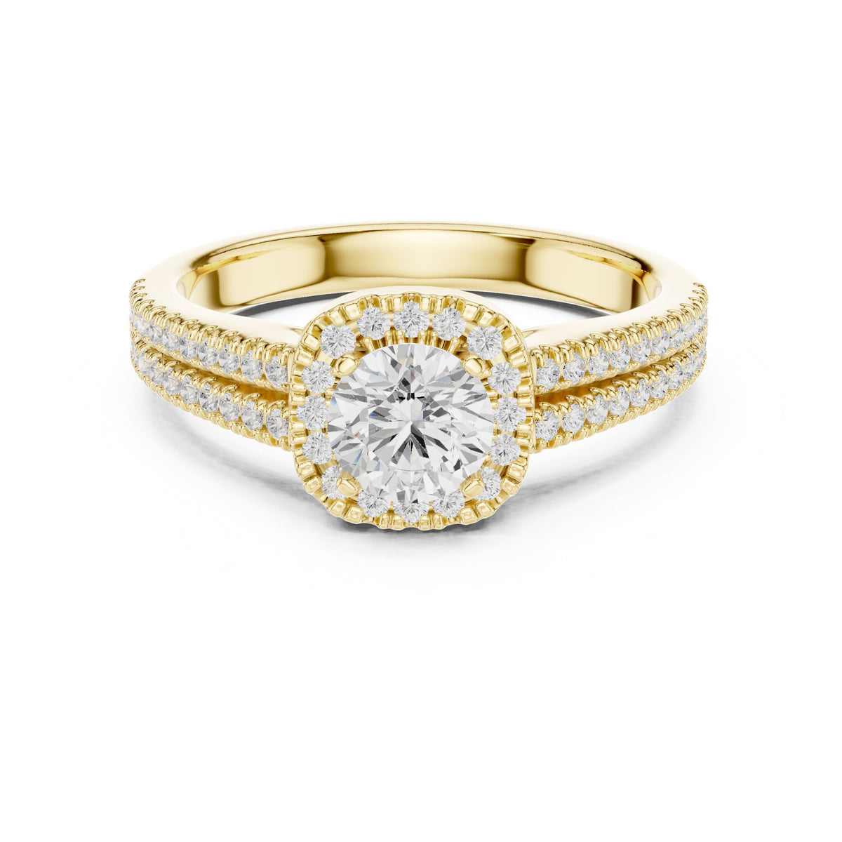 Round Halo Lab Grown Diamond Engagement Ring