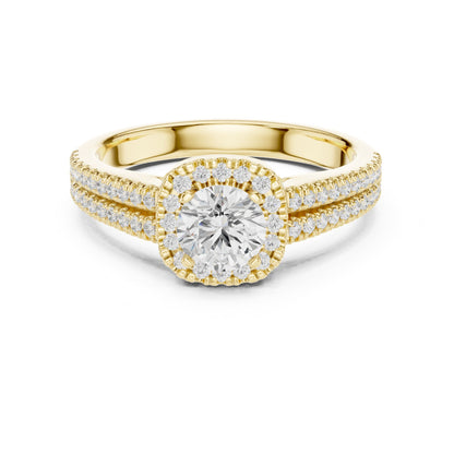 Round Halo Lab Grown Diamond Engagement Ring
