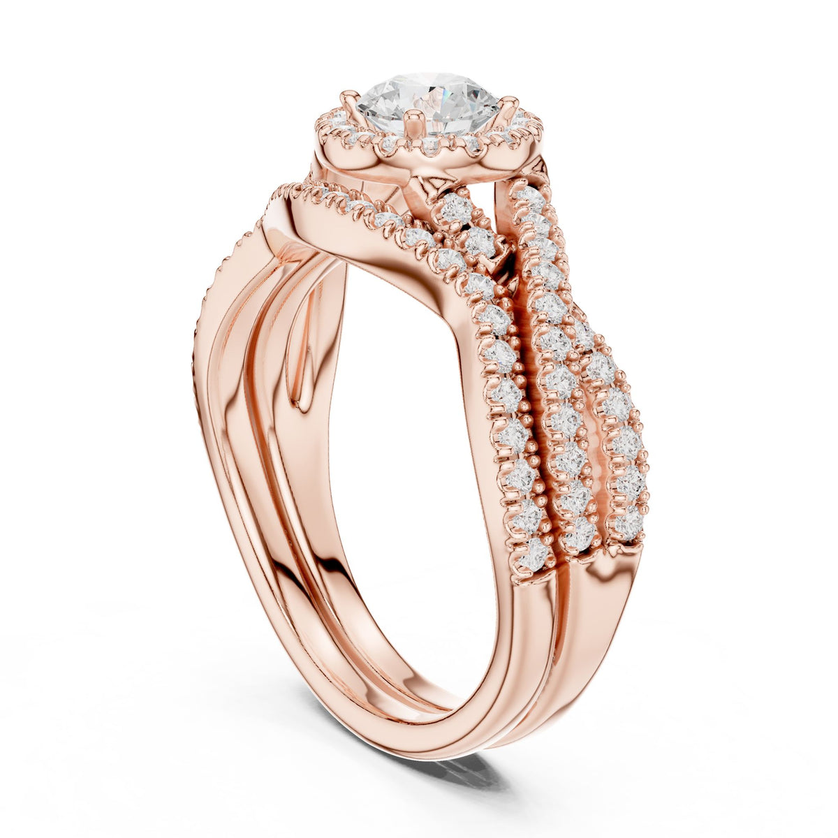Round Halo Lab Grown Diamond Engagement Ring