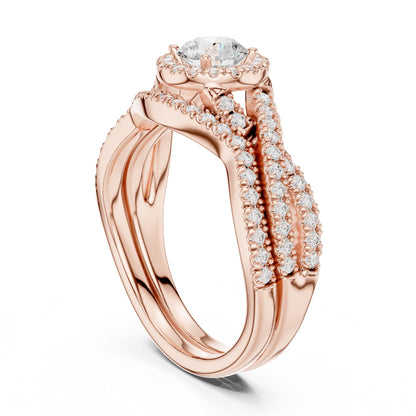 Round Halo Lab Grown Diamond Engagement Ring