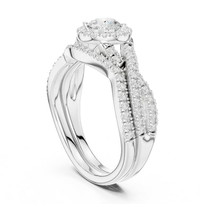 Round Halo Lab Grown Diamond Engagement Ring