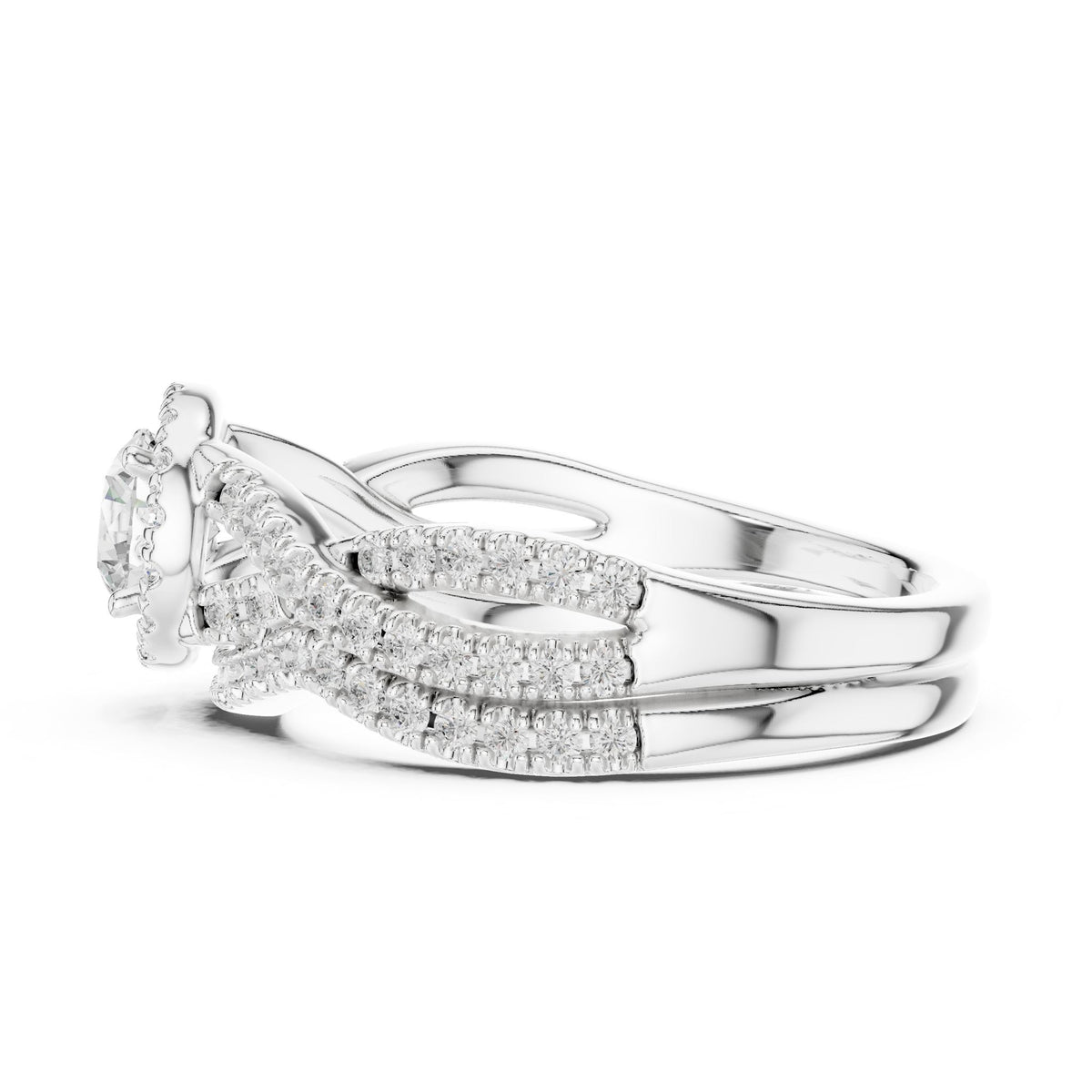 Round Halo Lab Grown Diamond Engagement Ring