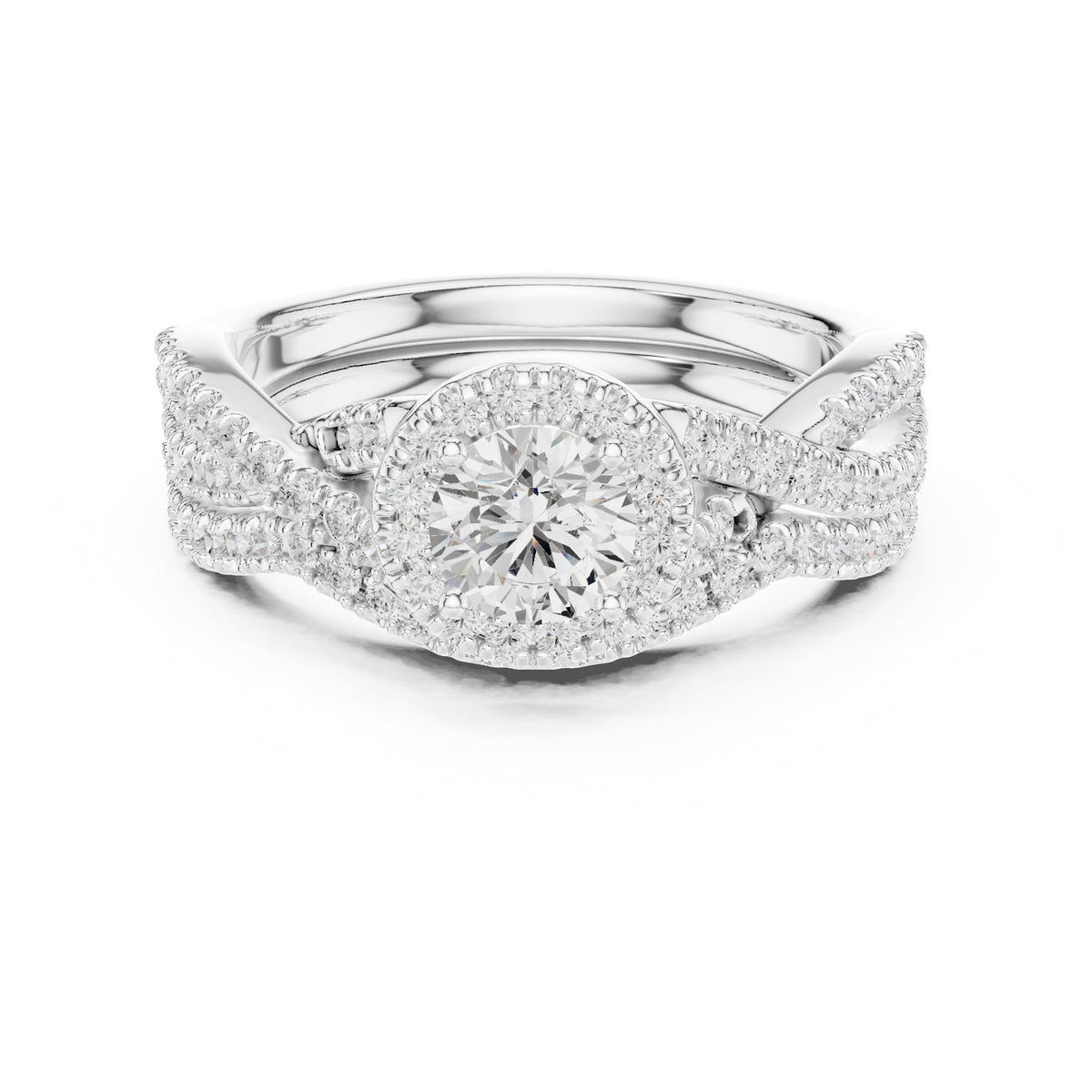 Round Halo Lab Grown Diamond Engagement Ring