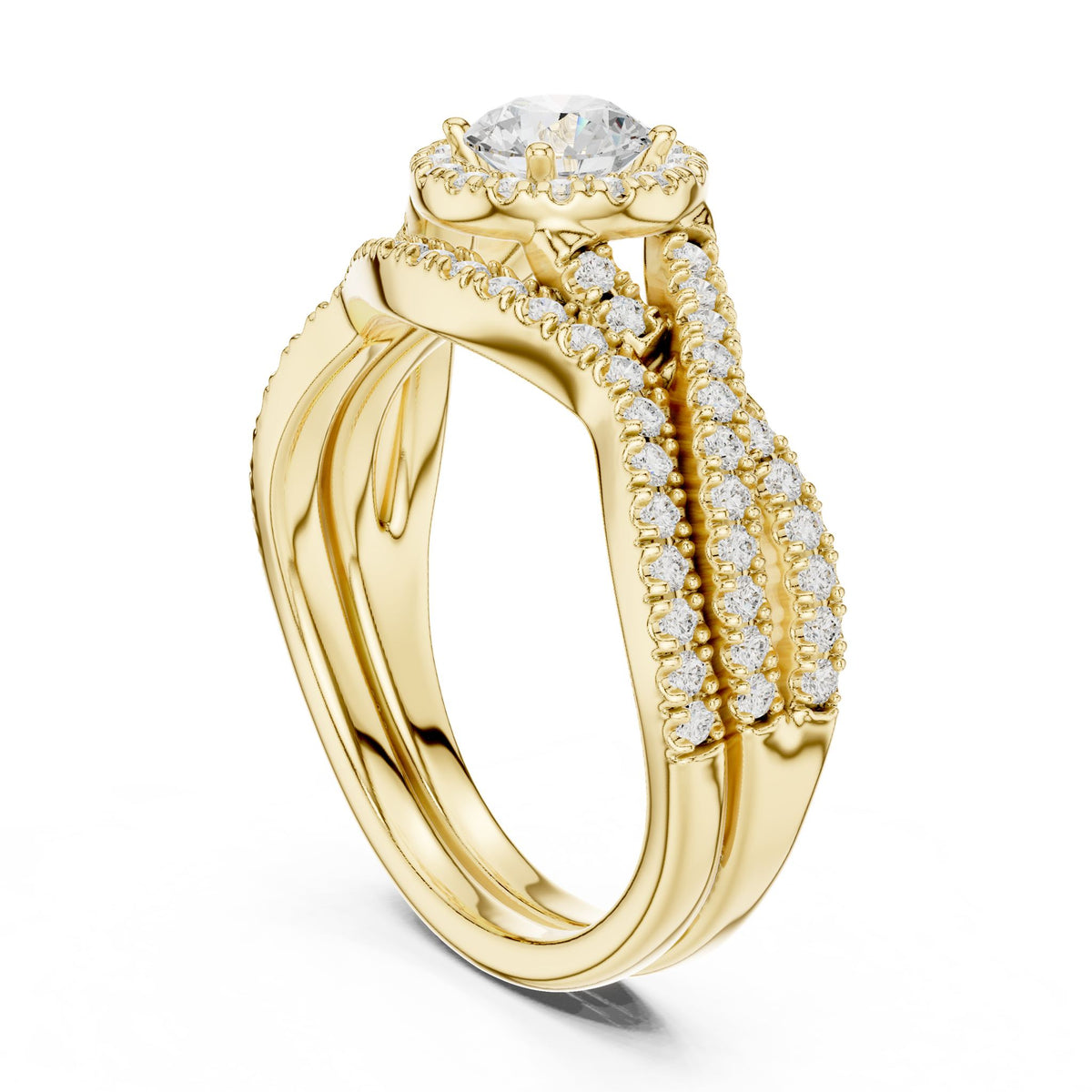 Round Halo Lab Grown Diamond Engagement Ring