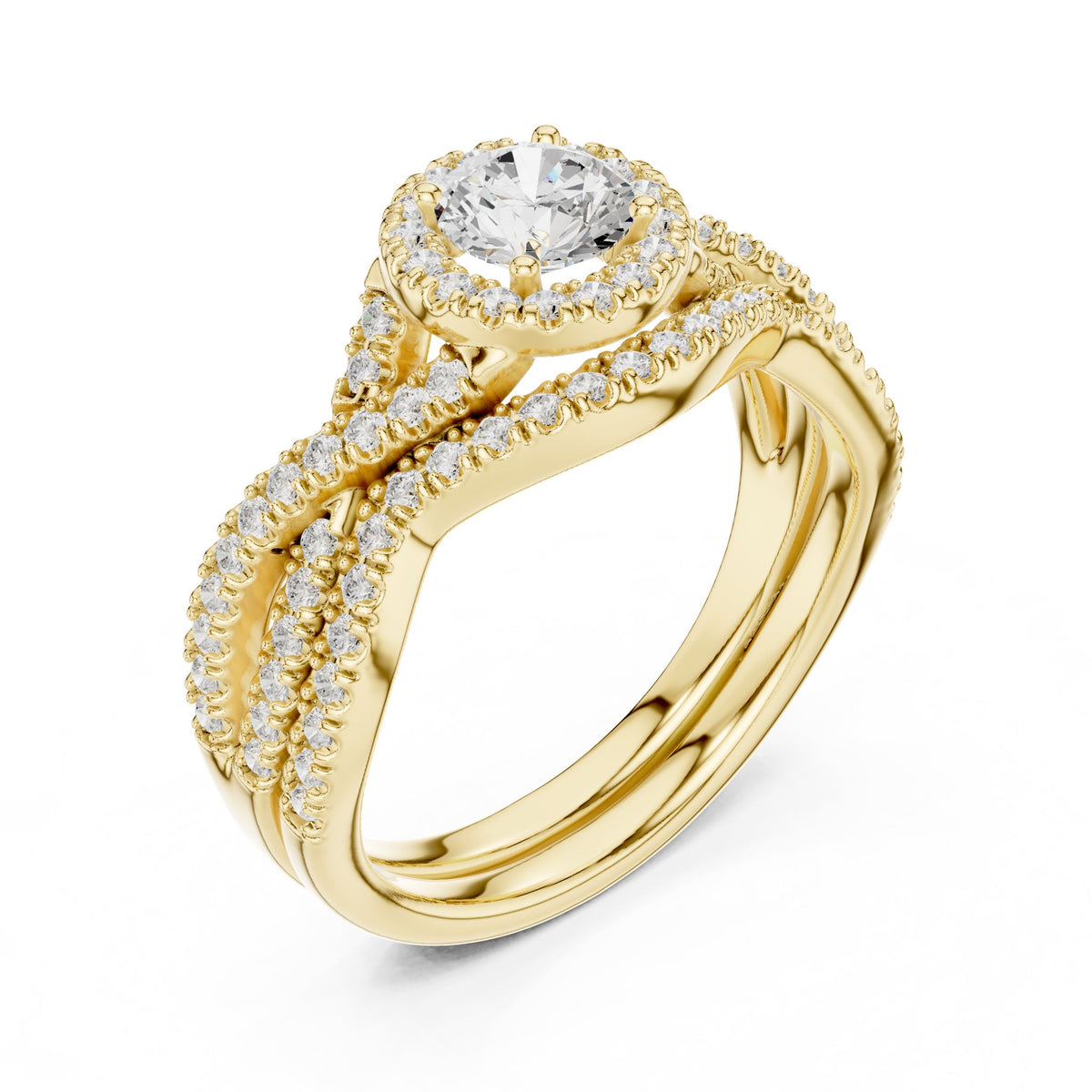 Round Halo Lab Grown Diamond Engagement Ring