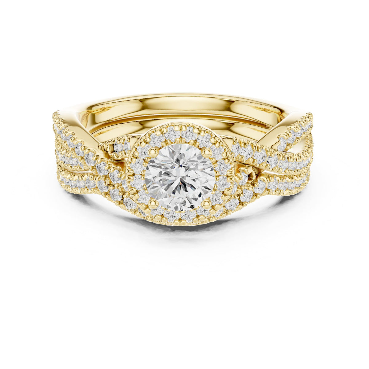 Round Halo Lab Grown Diamond Engagement Ring