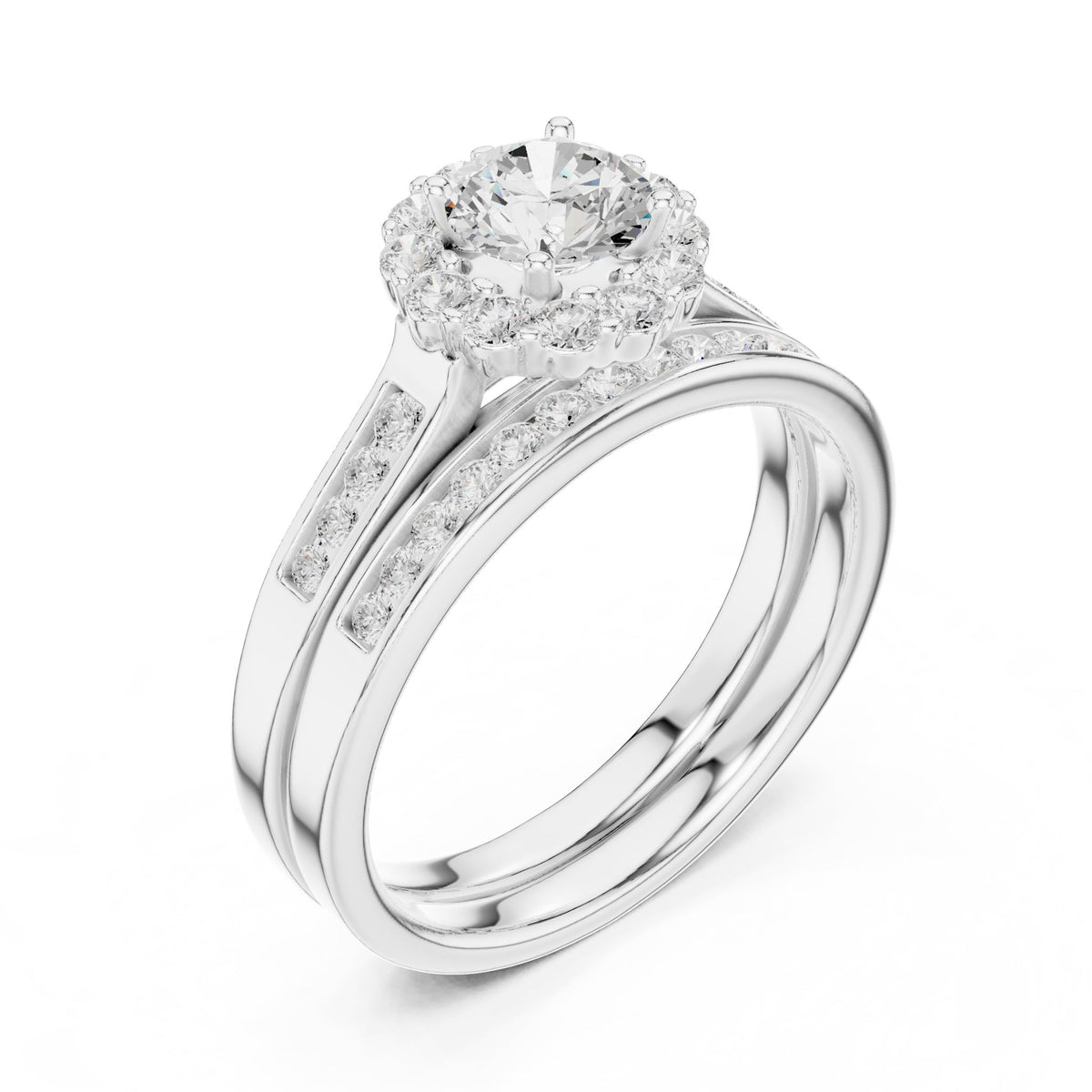 Round Halo Lab Grown Diamond Engagement Ring