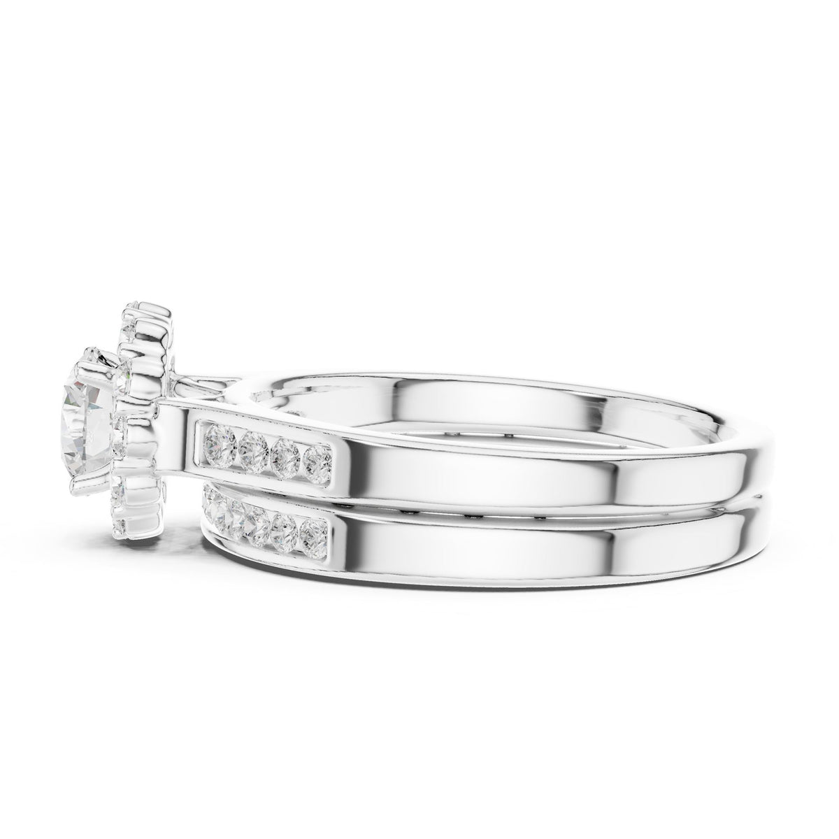 Round Halo Lab Grown Diamond Engagement Ring