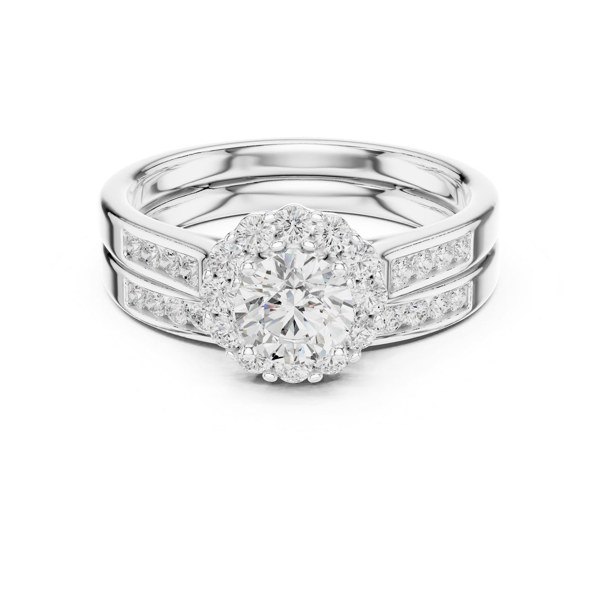 Round Halo Lab Grown Diamond Engagement Ring
