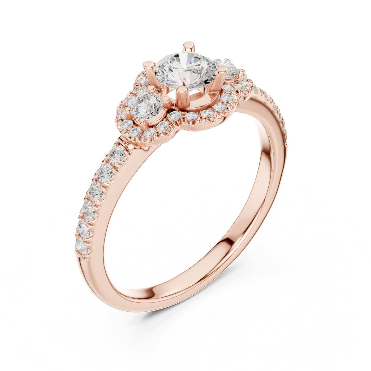Round Halo Lab Grown Diamond Engagement Ring