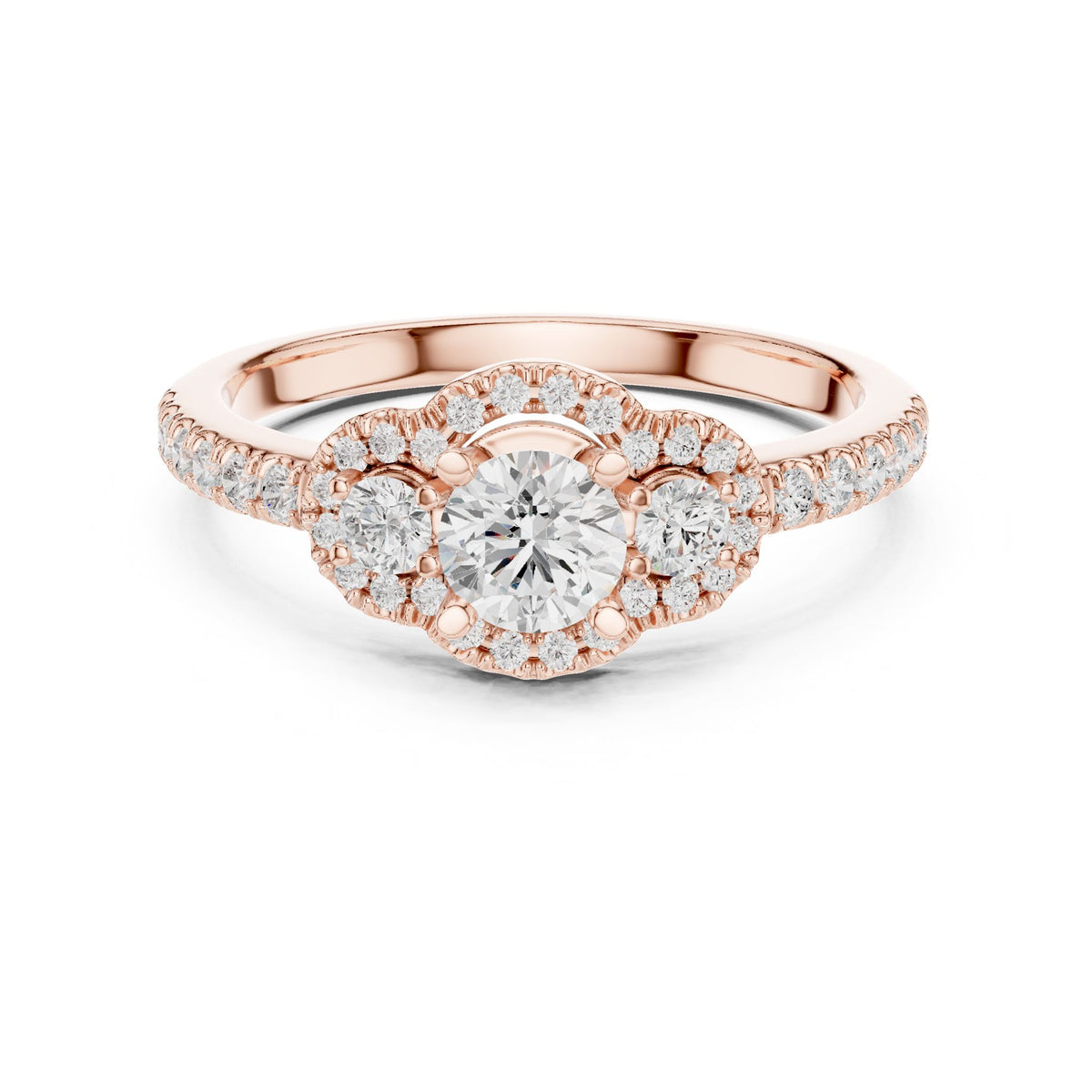Round Halo Lab Grown Diamond Engagement Ring