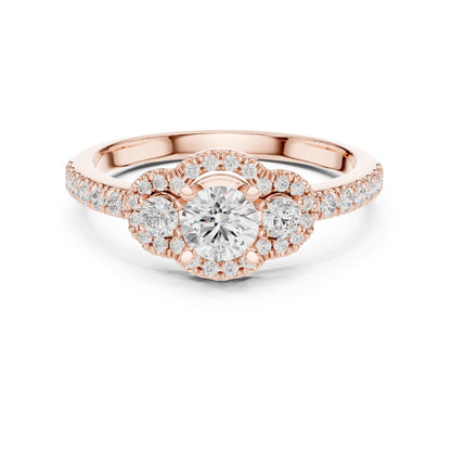 Round Halo Lab Grown Diamond Engagement Ring