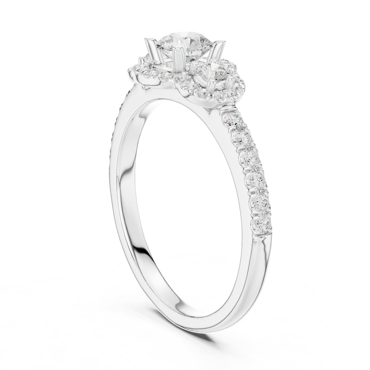 Round Halo Lab Grown Diamond Engagement Ring