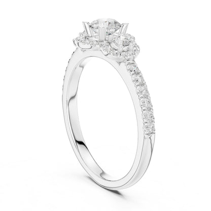 Round Halo Lab Grown Diamond Engagement Ring