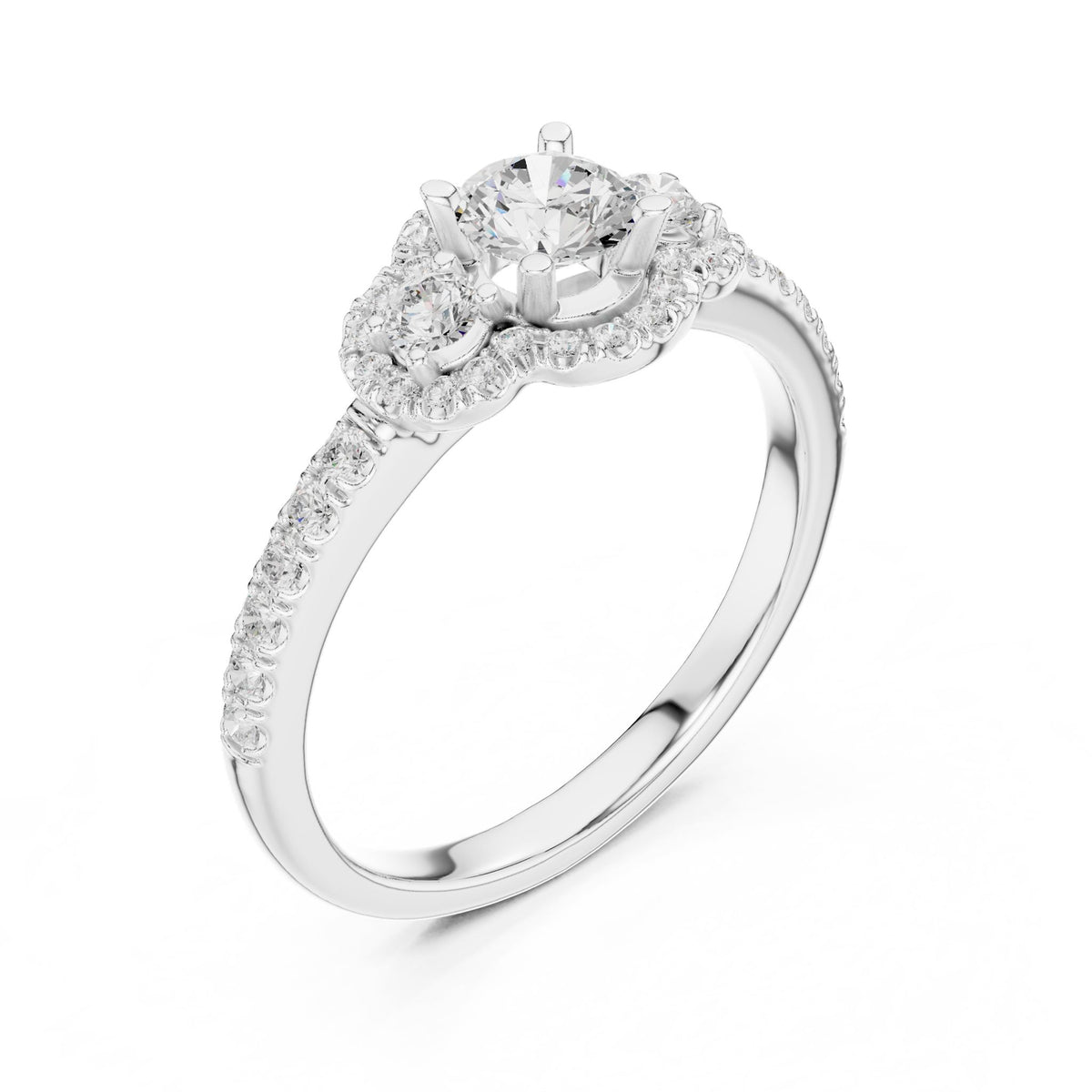 Round Halo Lab Grown Diamond Engagement Ring