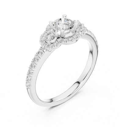 Round Halo Lab Grown Diamond Engagement Ring