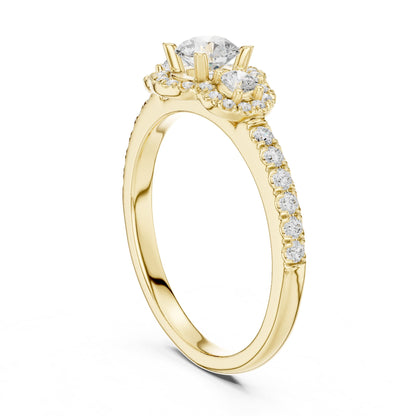 Round Halo Lab Grown Diamond Engagement Ring